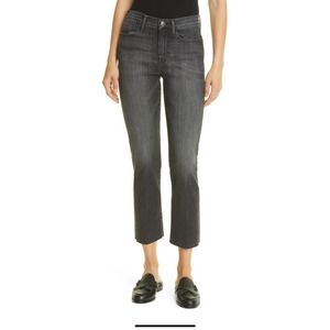 FRAME Le High Raw Hem Crop Straight Leg Jeans
